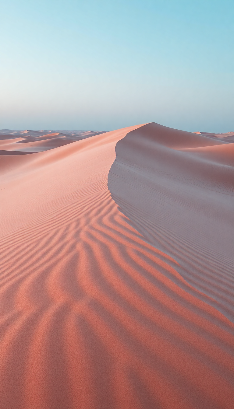 Ethereal Sand Dune Ripples Wind Photorealistic Wallpaper