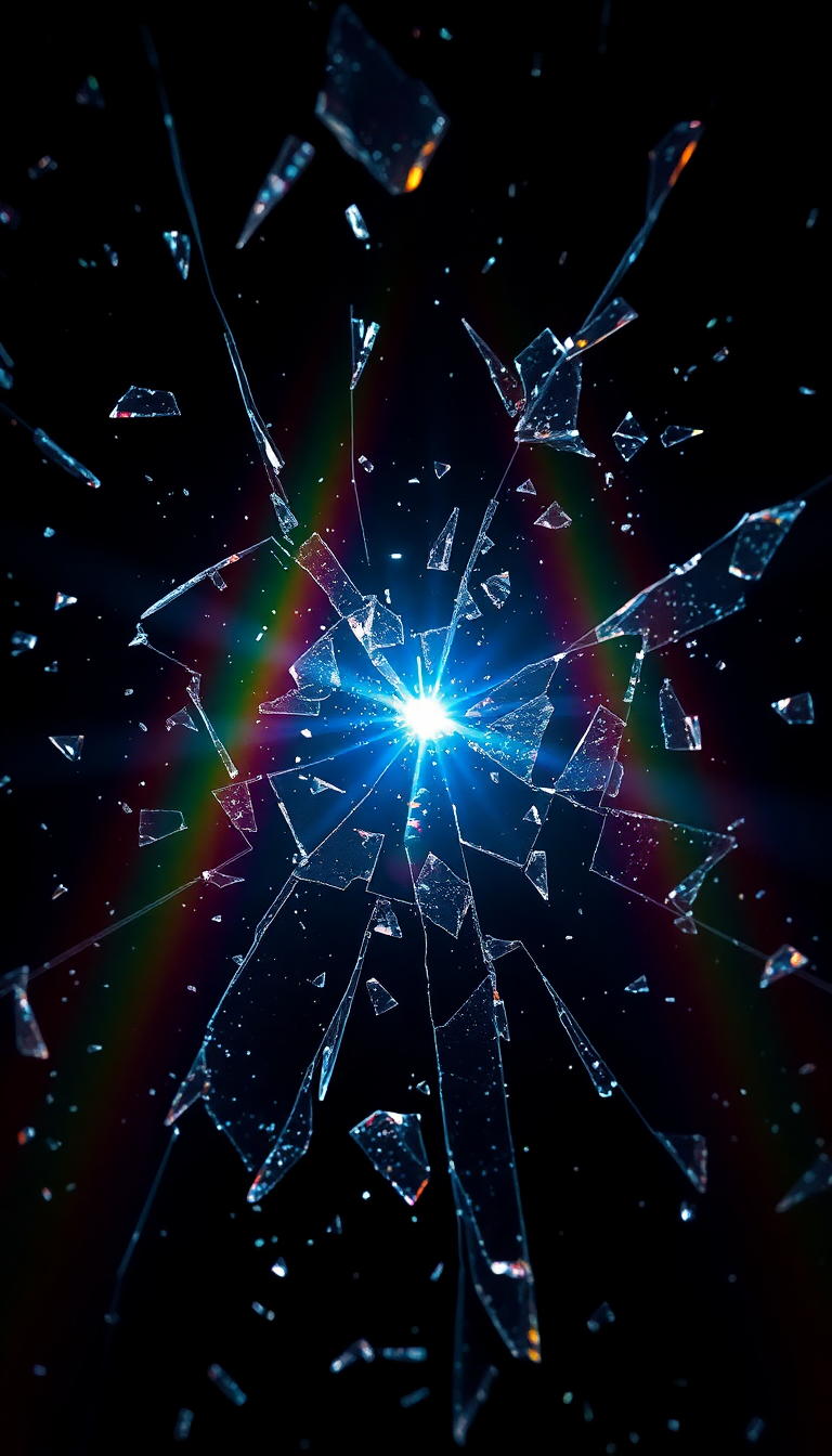 Radiant Shattered Glass Prism Light Digital art Wallpaper