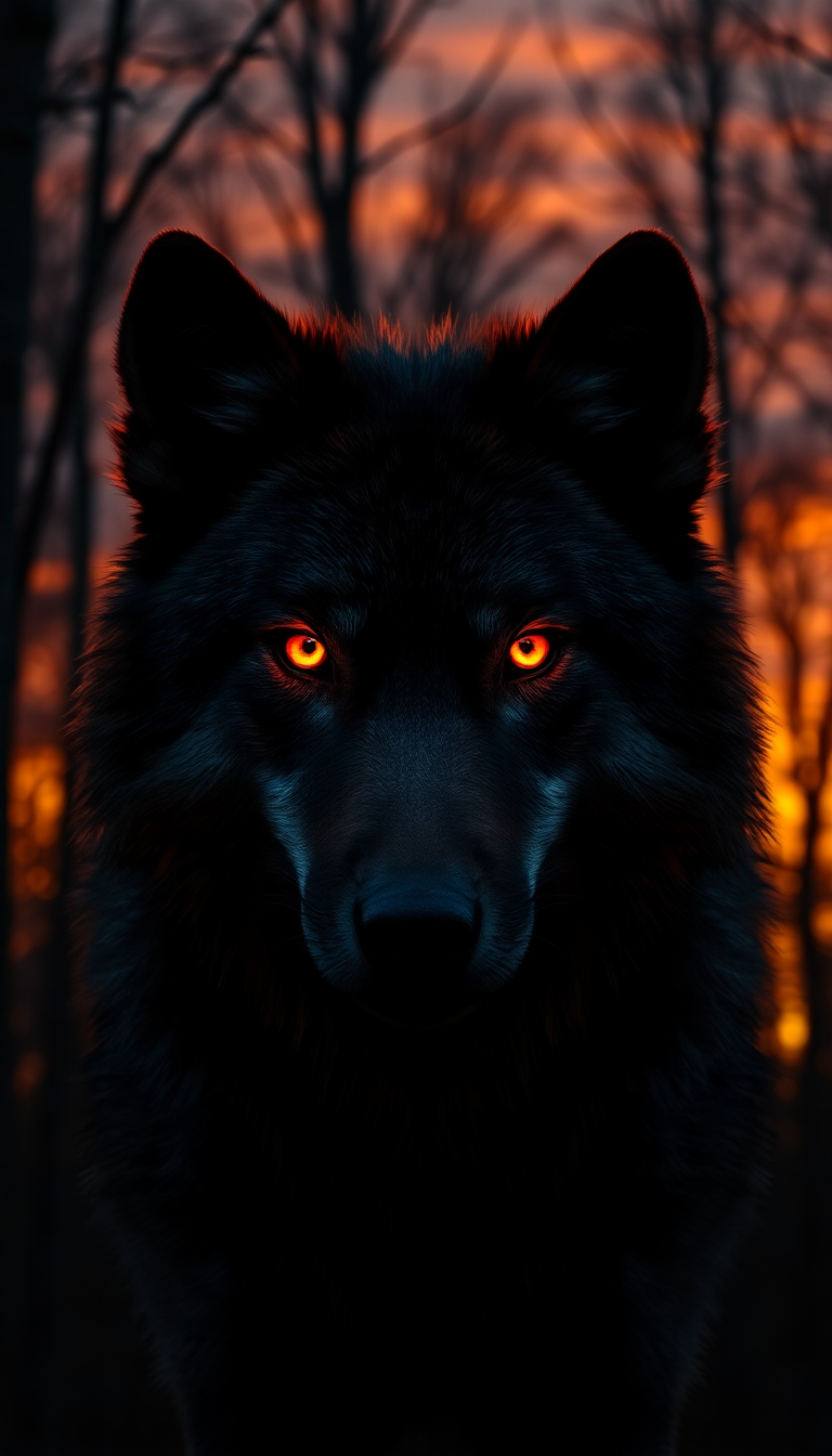 Classic Wolf Eyes Glowing Dark Digital art Wallpaper