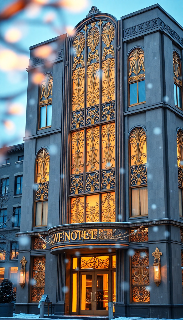 Wild Art Deco Building Facade Photorealistic Wallpaper