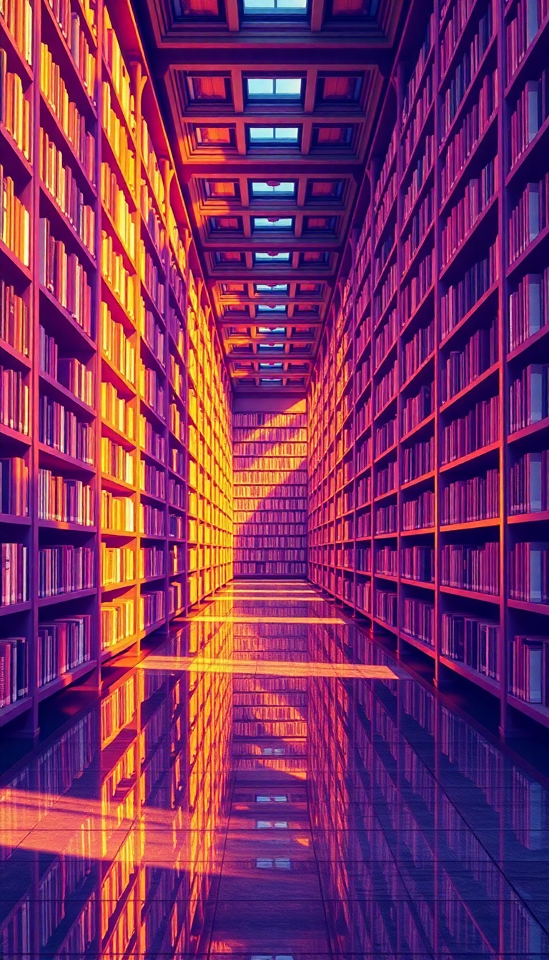 Dusky Infinite Library Impossible Architecture Digital art Wallpaper