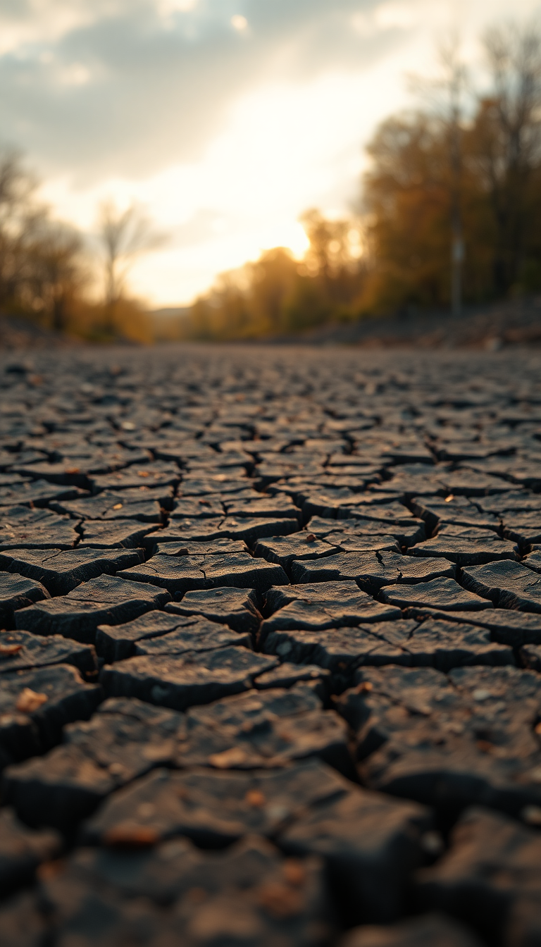 Surreal Cracked Earth Drought Pattern Photorealistic Wallpaper