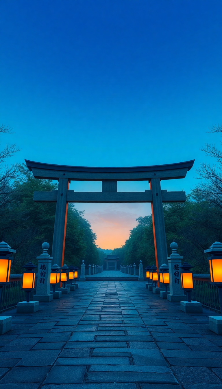 Japanese Temple Gate Torii Path Anime Wallpaper