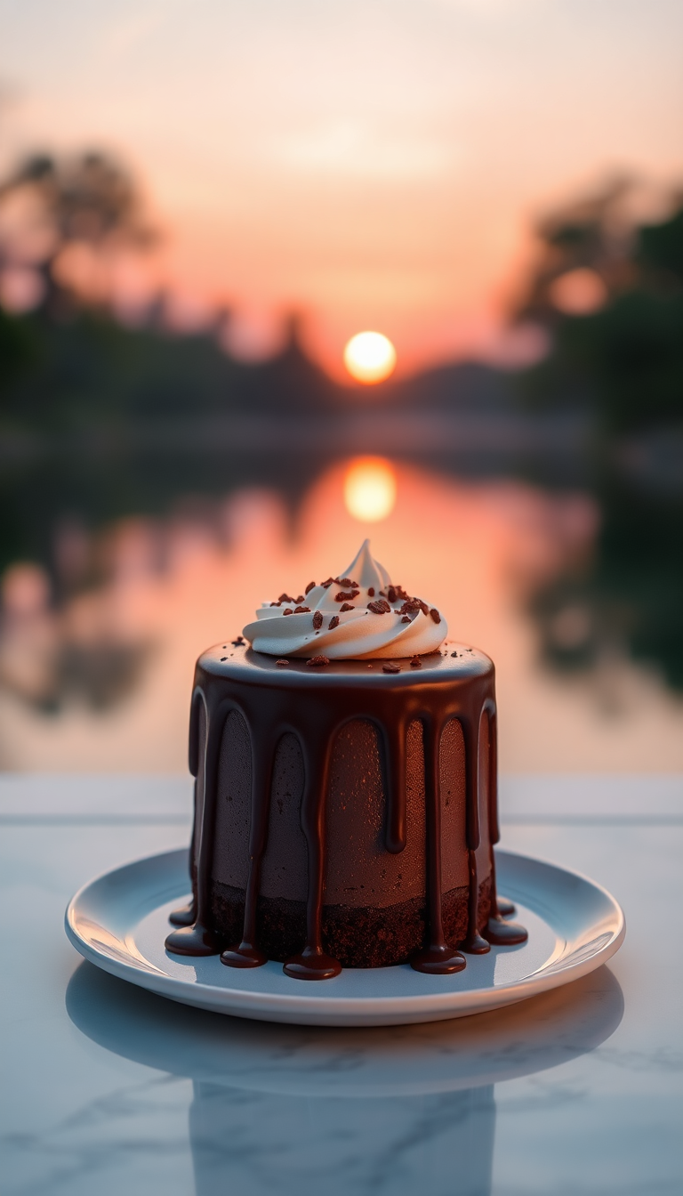 Dazzling Chocolate Drip Cake Decadent Photorealistic Wallpaper