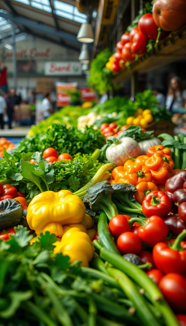 Sacred Farmers Market Produce Colorful Photorealistic Wallpaper