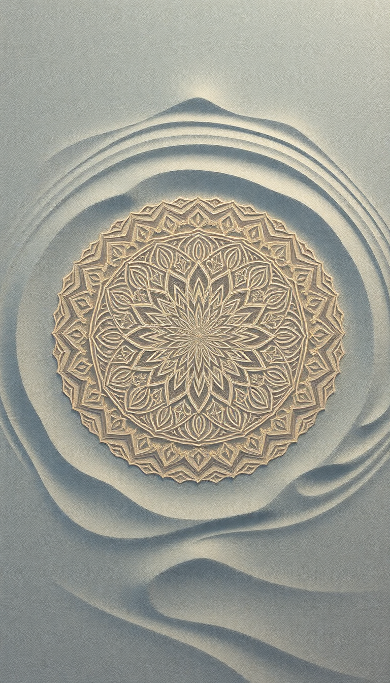 Charming Sand Mandala Intricate Patterns Minimalist Wallpaper