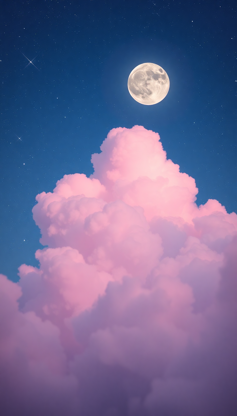Smooth Pink Cloud Cotton Candy Aesthetic Wallpaper