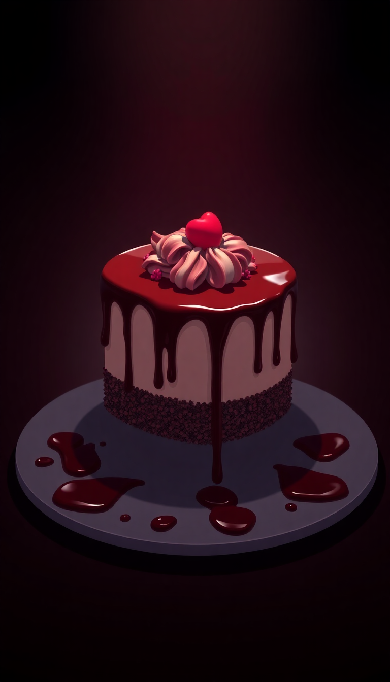 Chocolate Drip Cake Decadent Dessert Anime Wallpaper