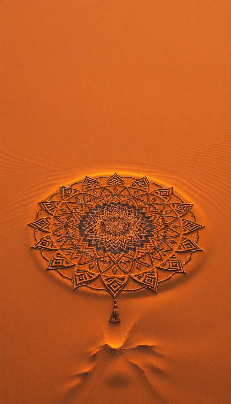 Subtle Sand Mandala Intricate Patterns Minimalist Wallpaper
