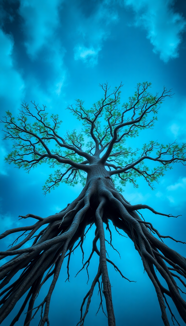 Soft Tree Growing Upside Down Digital art Wallpaper