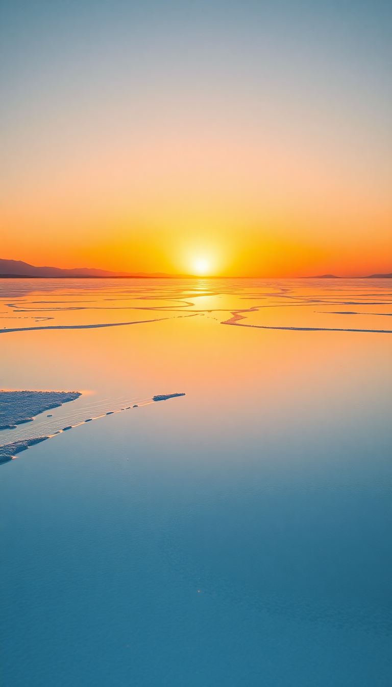 Sharp Salt Flats Mirror Reflection Photorealistic Wallpaper