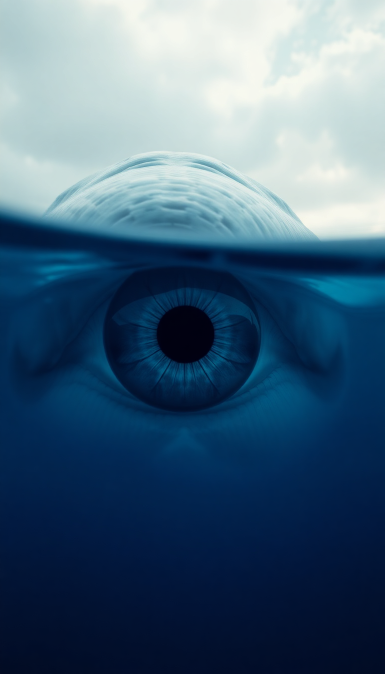 Sleek Whale Eye Closeup Deep Photorealistic Wallpaper