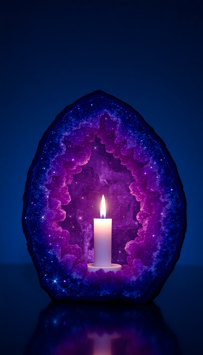 Stunning Geode Crystal Interior Purple Photorealistic Wallpaper