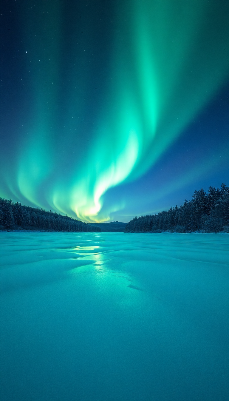 Dusky Winter Northern Lights Over Photorealistic Wallpaper