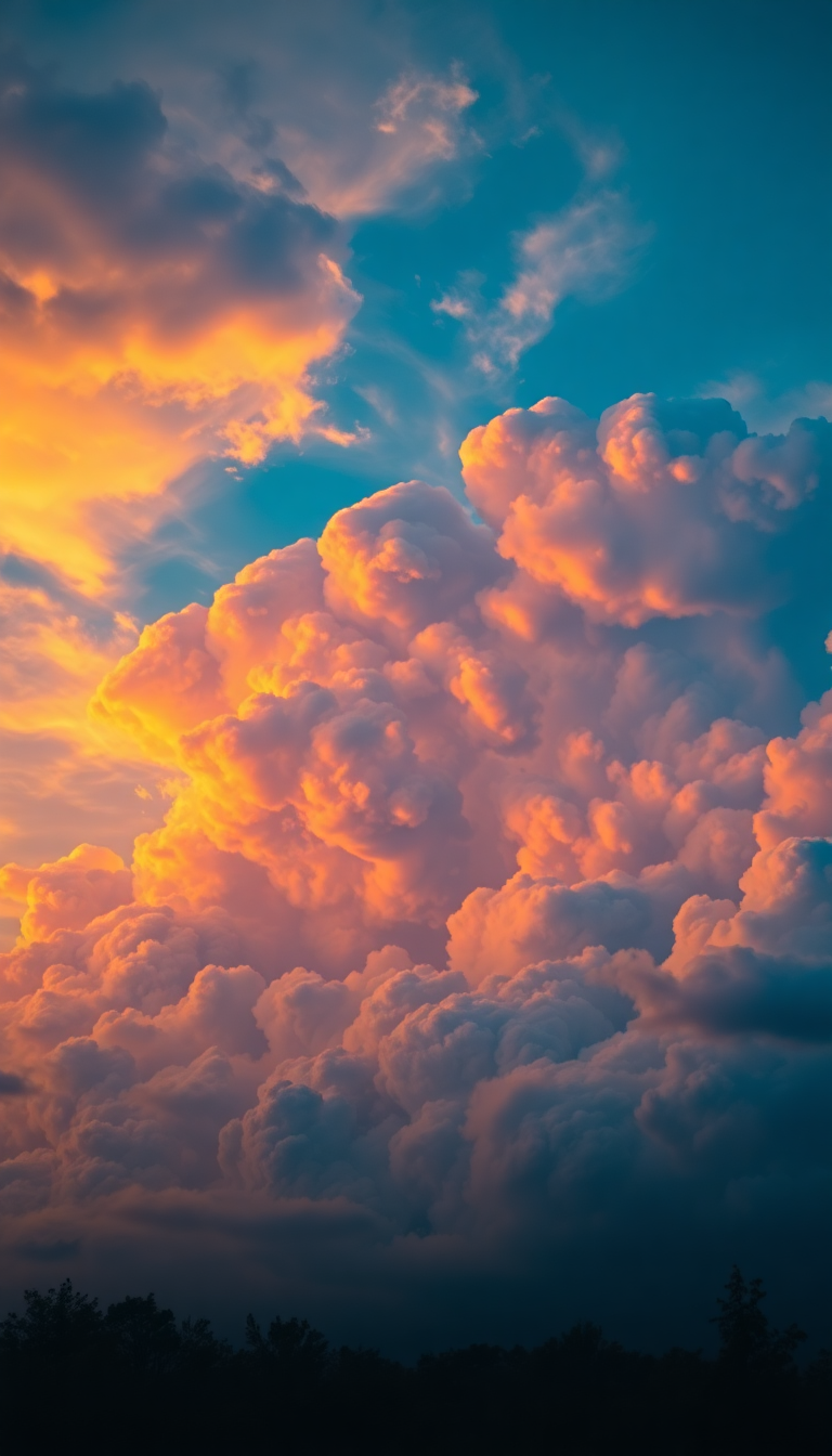 Subtle Mammatus Clouds Dramatic Bubble Photorealistic Wallpaper