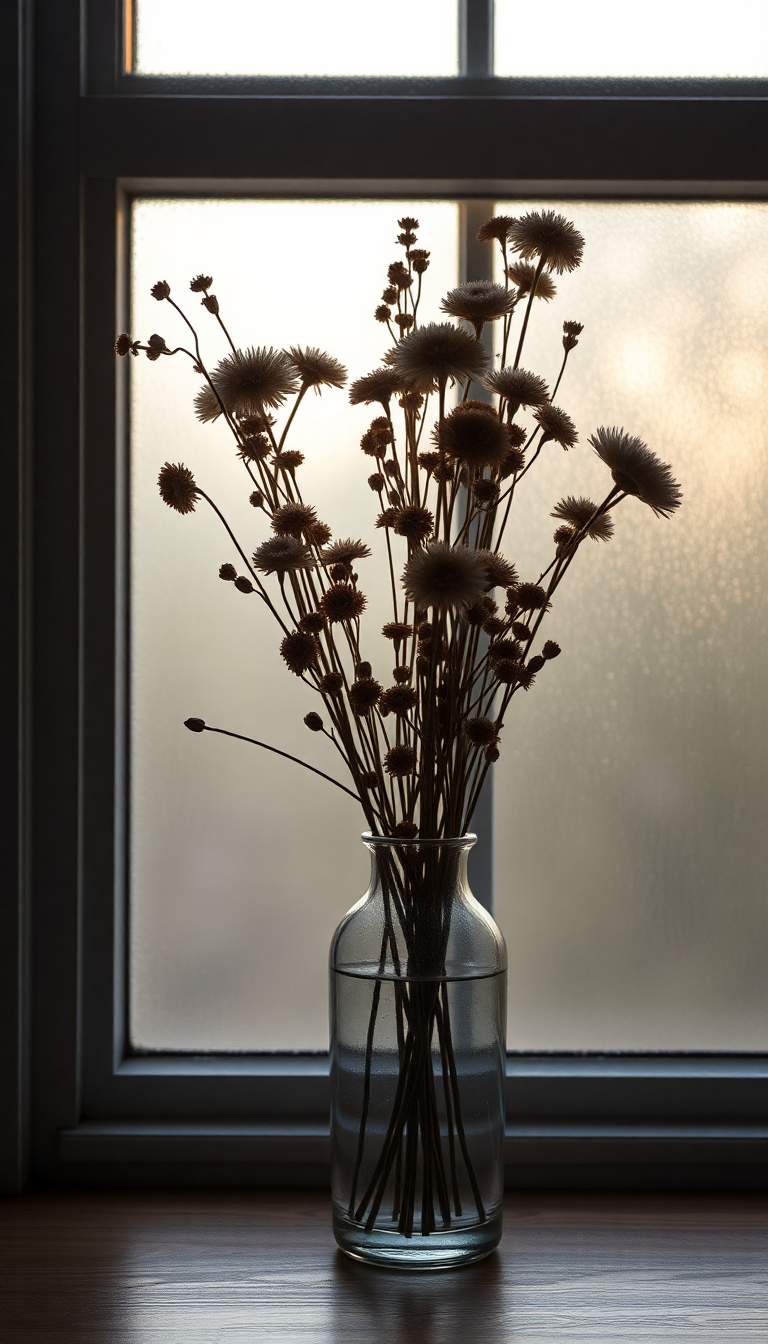 Spectacular Dried Flowers Glass Vase Aesthetic Wallpaper