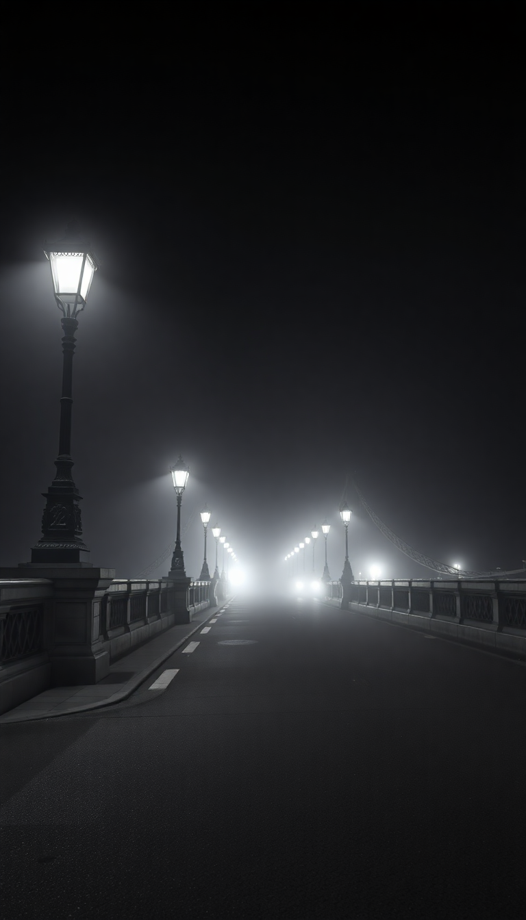 Zen Foggy London Bridge Vintage Photorealistic Wallpaper