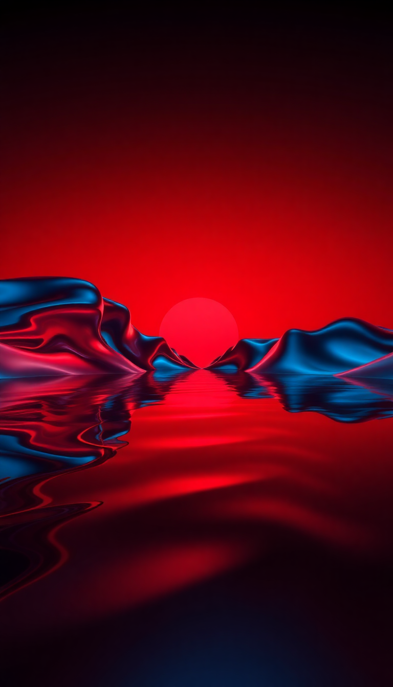 Liquid Chrome Morphing Shapes Reflective Abstract Wallpaper