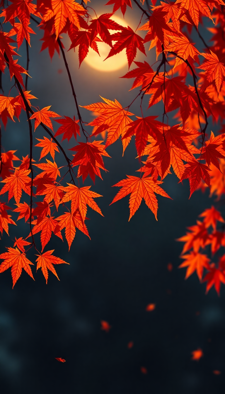 Epic Autumn Leaves Falling Maple Photorealistic Wallpaper