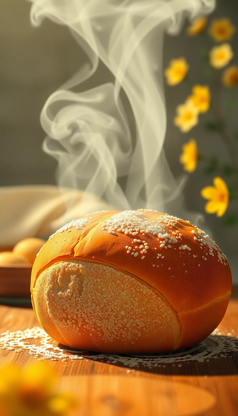 Bread Fresh Baked Steam Rising Anime Wallpaper