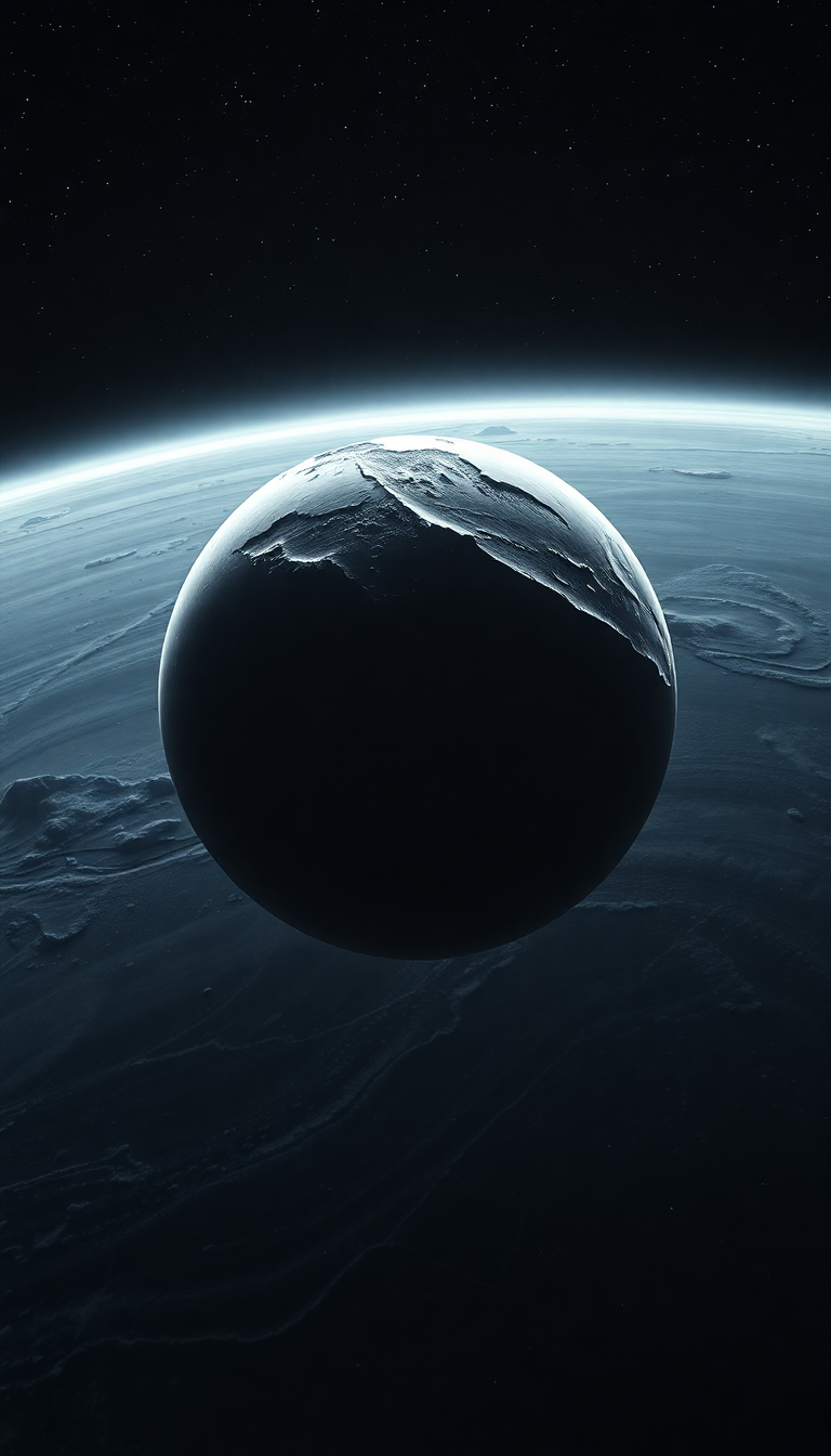 Charming Lonely Satellite Orbiting Ice Photorealistic Wallpaper