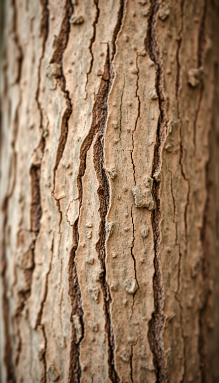 Beautiful Tree Bark Texture Macro Photorealistic Wallpaper