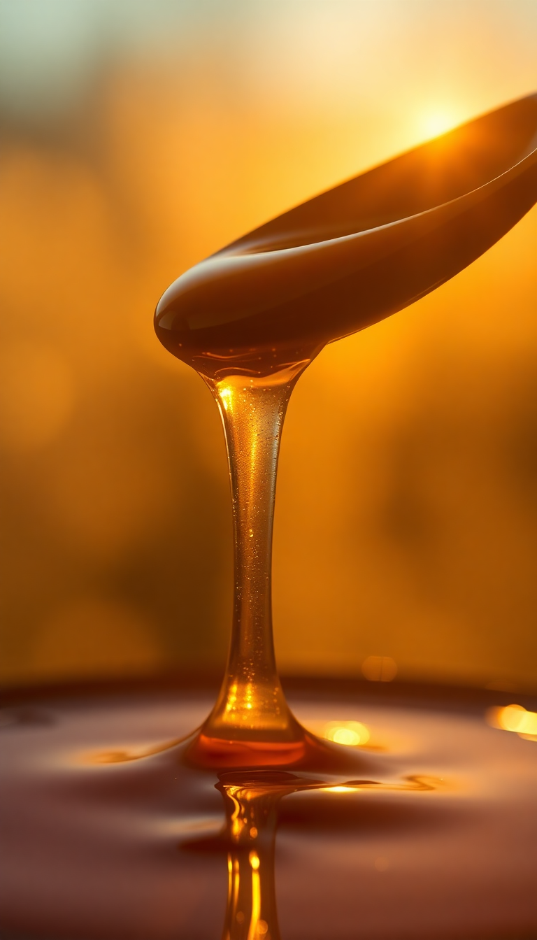 Infinite Honey Dripping From Spoon Photorealistic Wallpaper