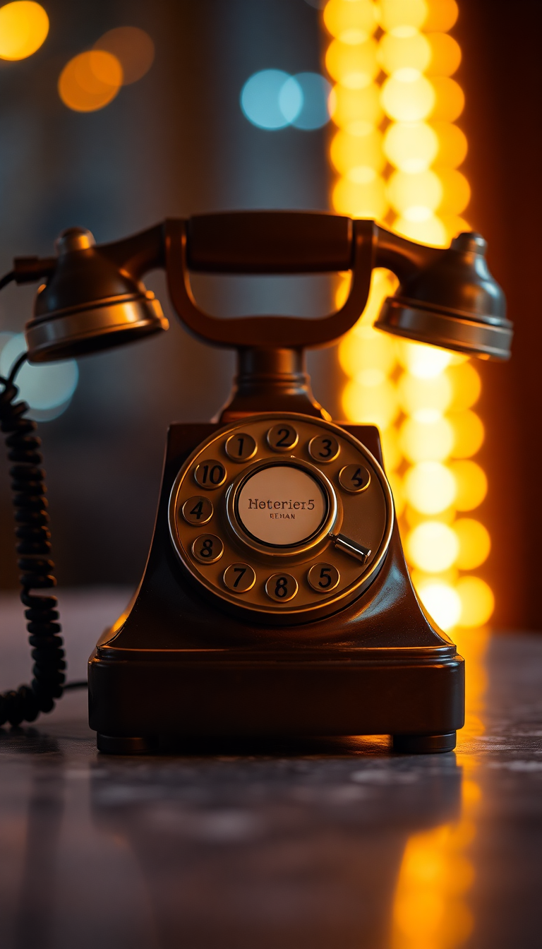 Vintage Telephone Rotary Dial Classic Abstract Wallpaper