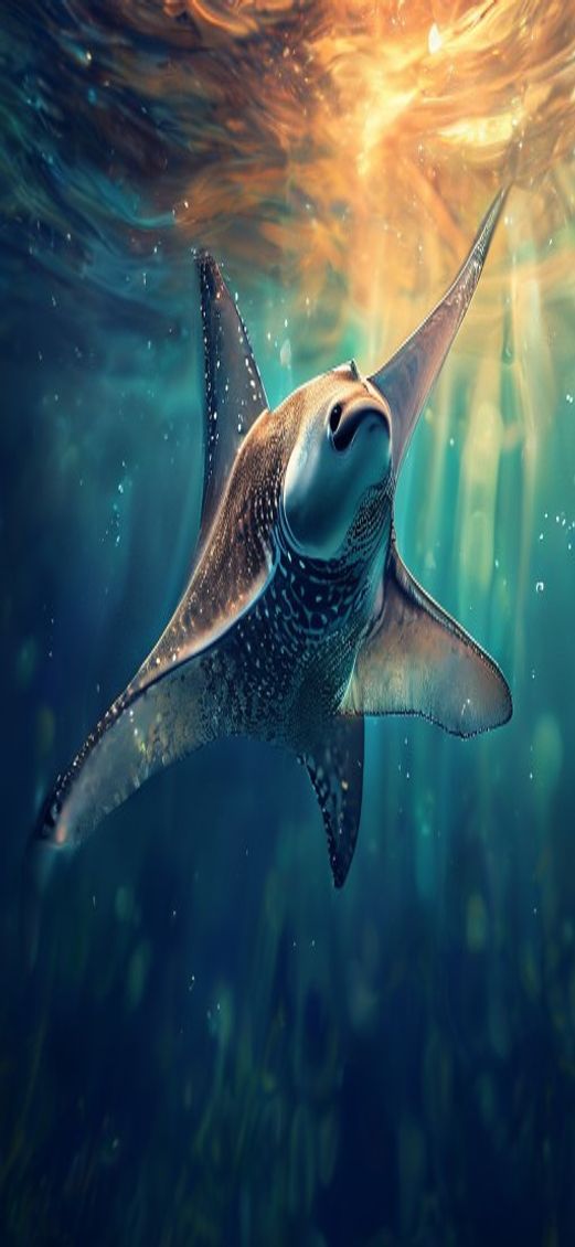 Stunning Manta Ray Gliding Graceful Photorealistic Wallpaper
