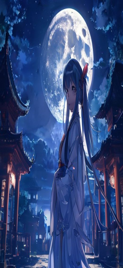 Ancient Moonlit Shrine Maiden Anime Anime Wallpaper