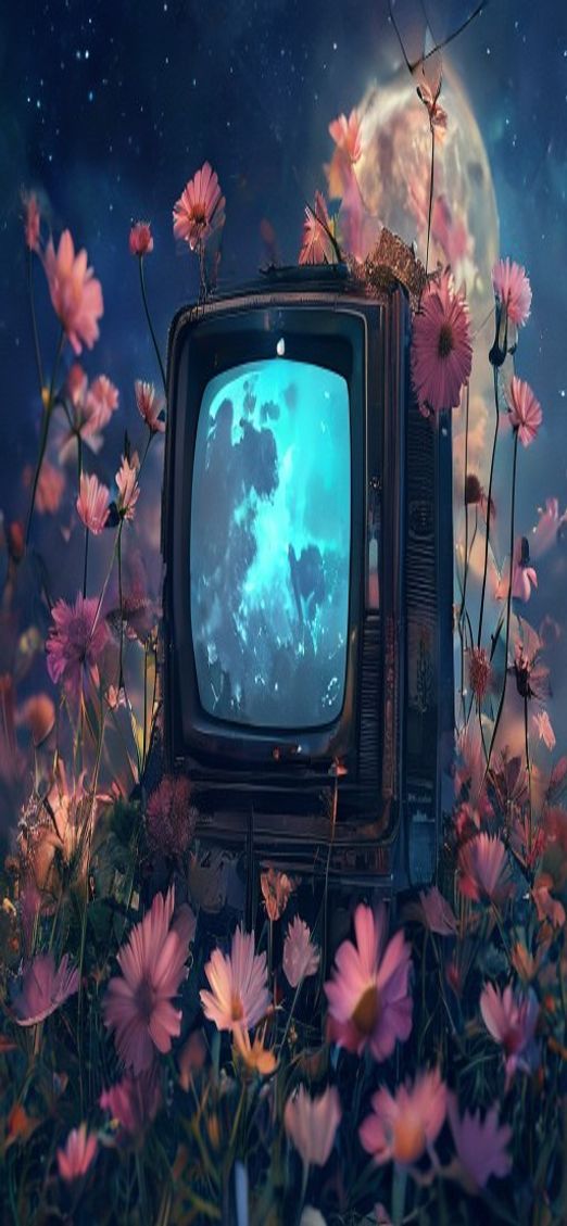 Rustic Flowers Growing From Old Digital art Wallpaper