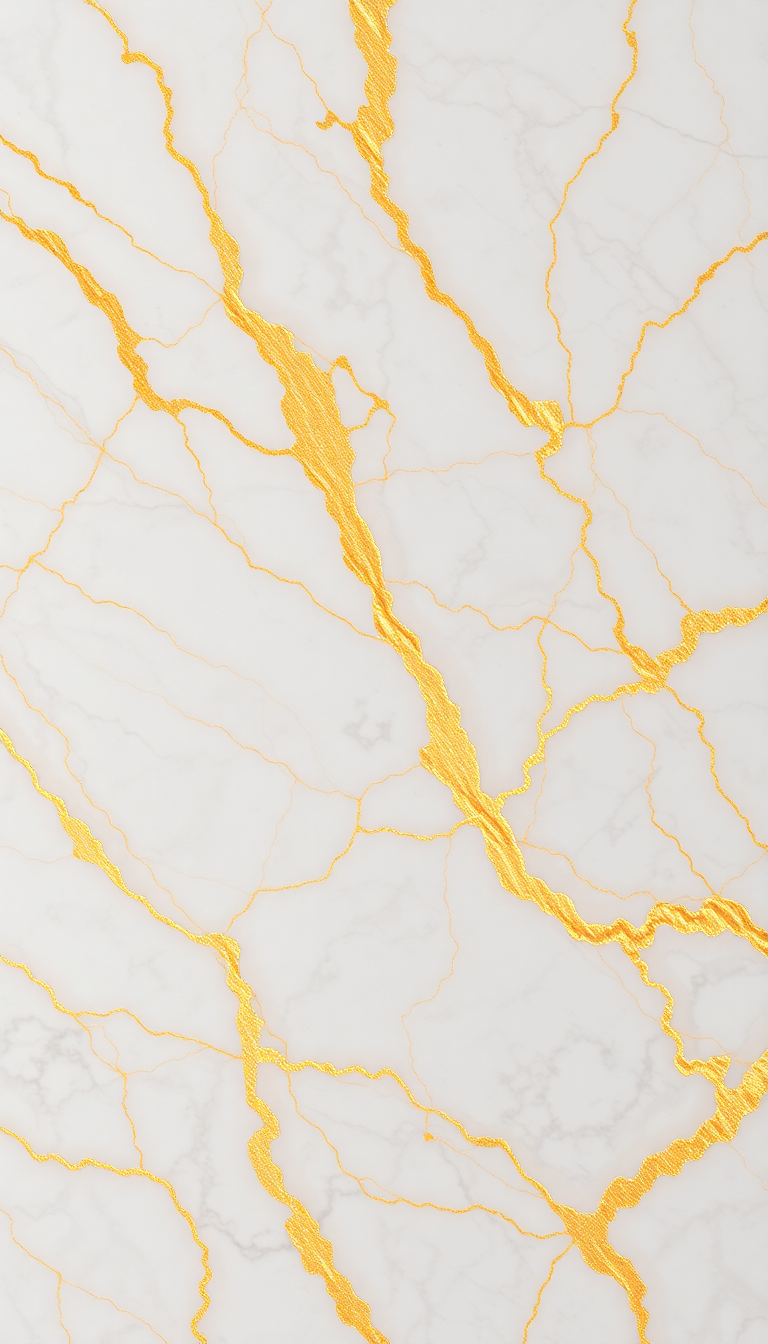 Warm Marble Texture White Gold Photorealistic Wallpaper