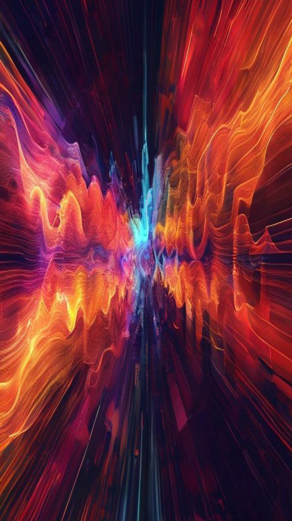Delicate Sound Waves Visualized Colorful Digital art Wallpaper