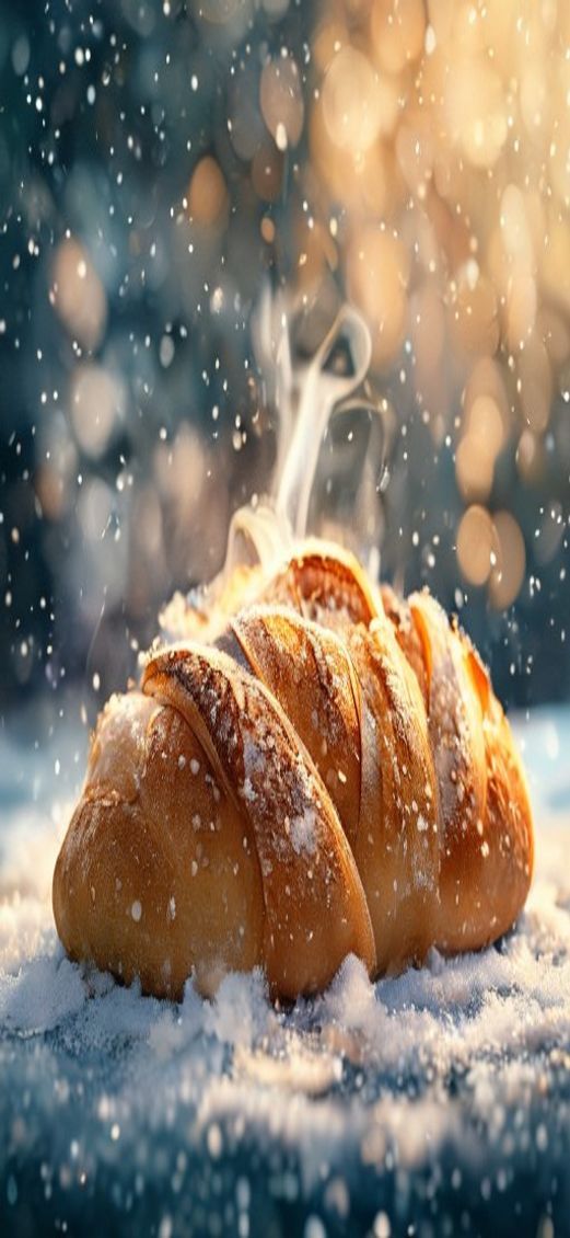 Warm Bread Fresh Baked Steam Photorealistic Wallpaper