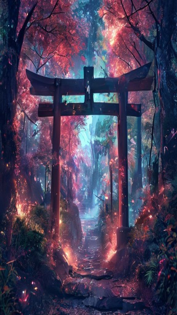 Charming Spirit Forest Glowing Creatures Anime Wallpaper