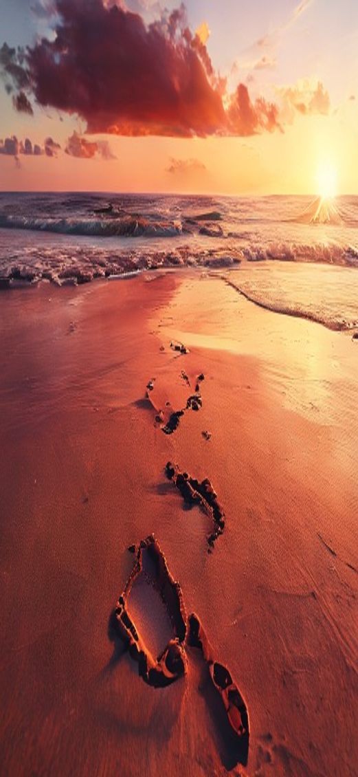 Glossy Summer Beach Golden Hour Photorealistic Wallpaper