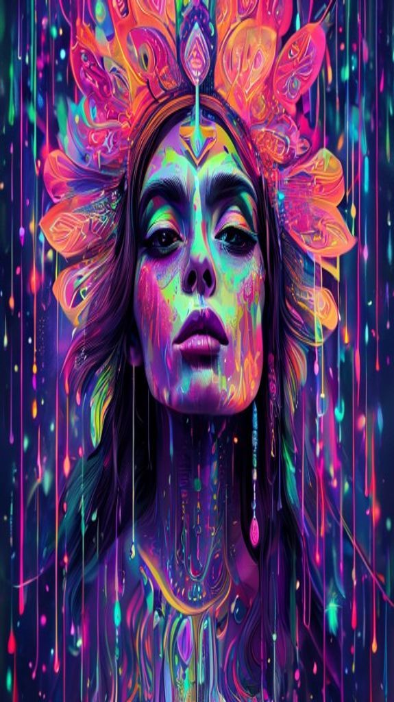 Spectacular Psychedelic 60s Pattern Colorful Digital art Wallpaper