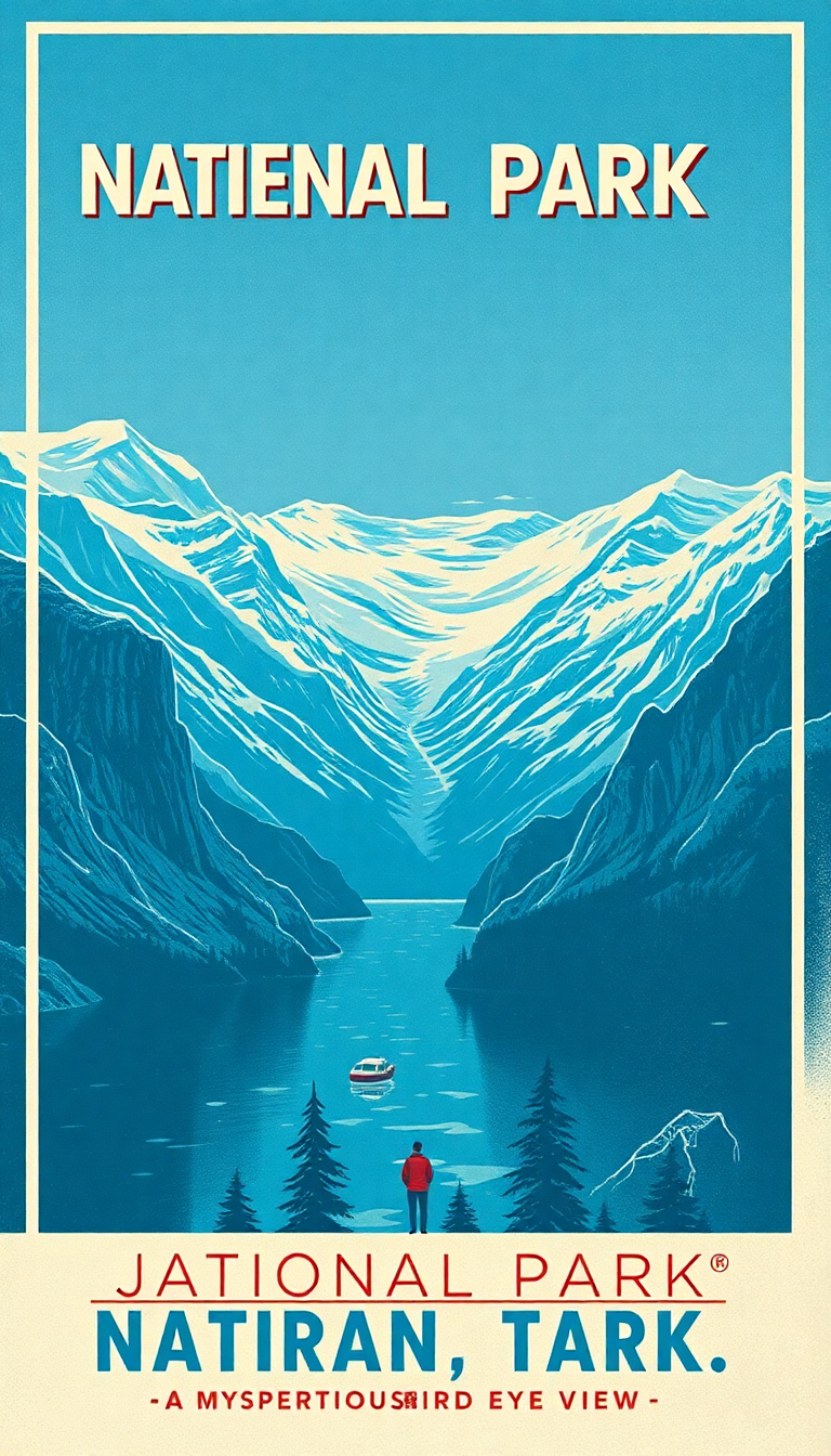 Cool Vintage Travel Poster Style Digital art Wallpaper