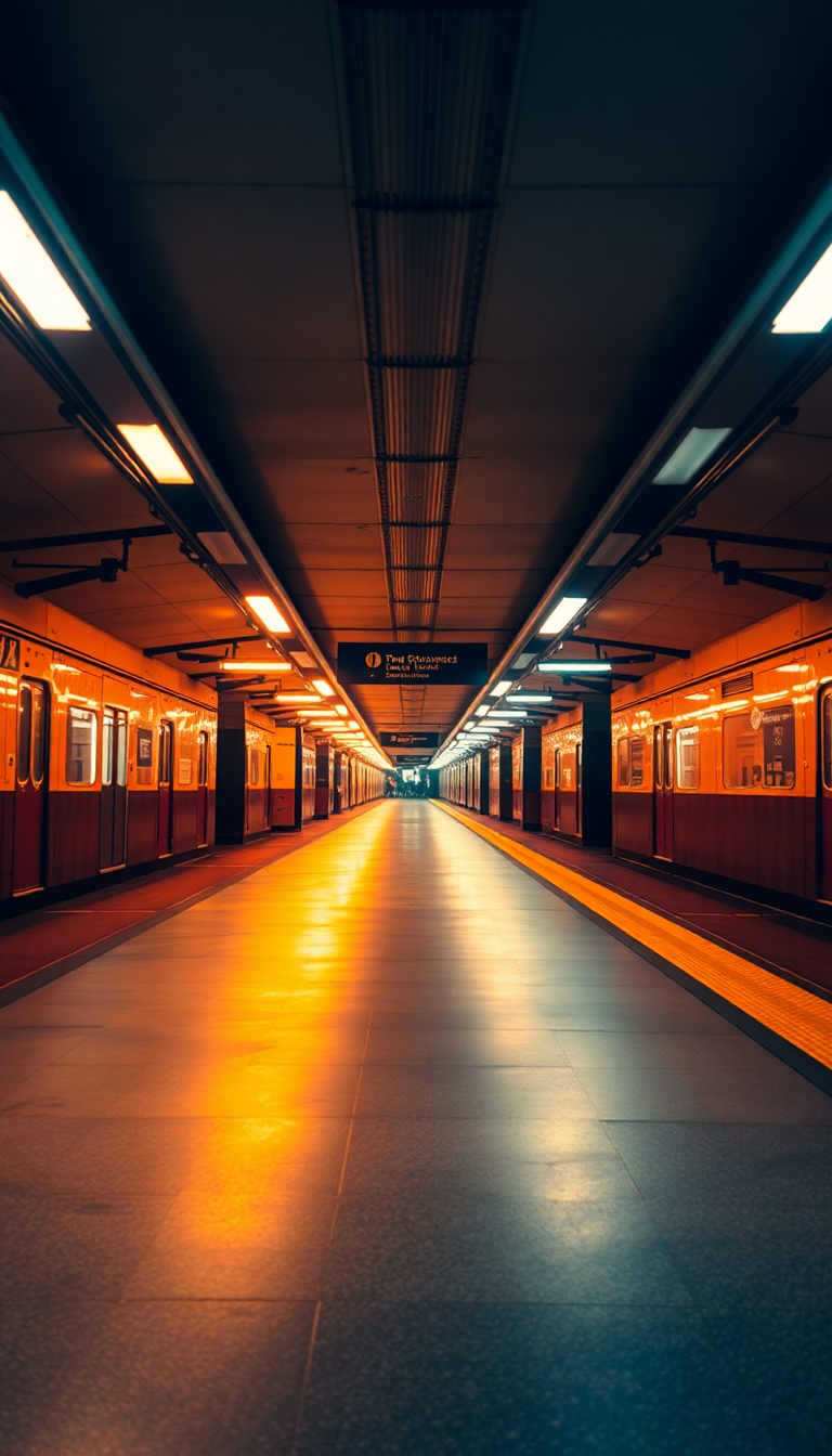 Whimsical Empty Subway Station 3am Aesthetic Wallpaper