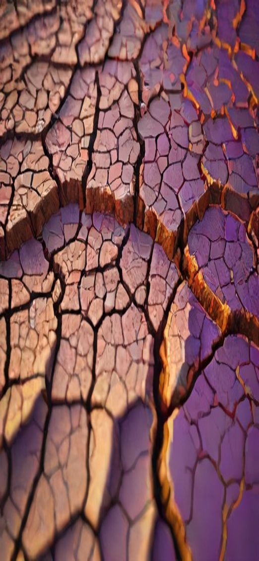 Magnificent Cracked Earth Drought Pattern Photorealistic Wallpaper