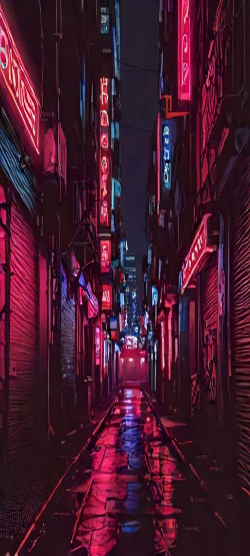 Dreamy Neon Sign Flickering Dark Digital art Wallpaper