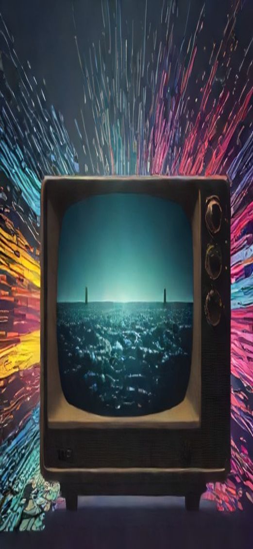Surreal Vintage Television Static Colorful Digital art Wallpaper