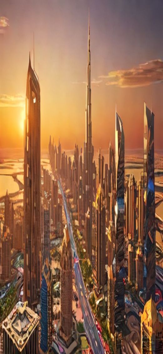 Stunning Dubai Skyline Futuristic Towers Photorealistic Wallpaper