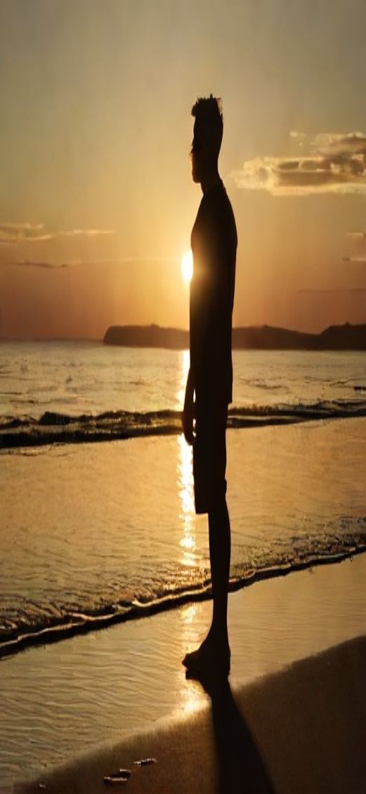 Dramatic Beach Sunset Golden Hour Photorealistic Wallpaper