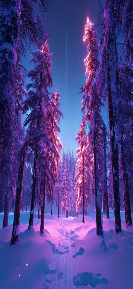 Mesmerizing Winter First Snow Pine Photorealistic Wallpaper