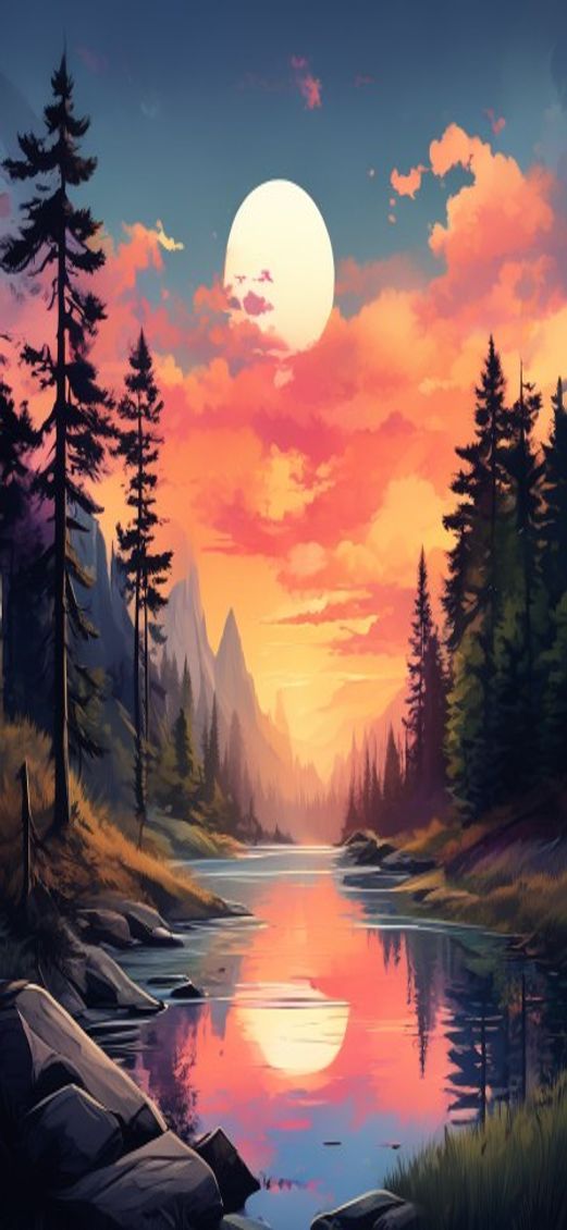 Vintage Poster Travel Sunset National Digital art Wallpaper