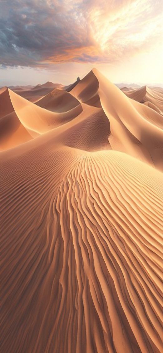 Opulent Sand Dune Ripples Wind Photorealistic Wallpaper