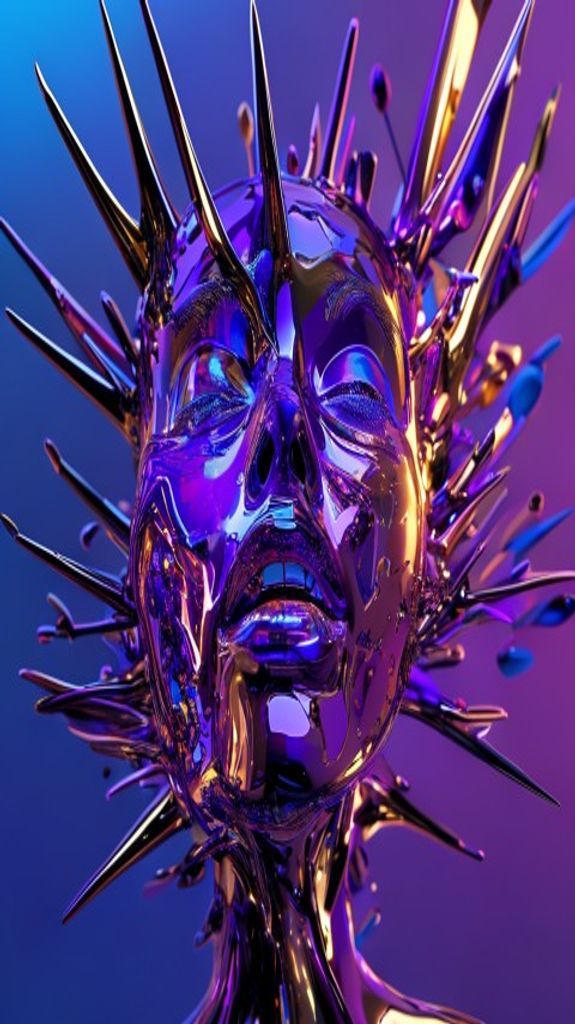 Epic Ferrofluid Spikes Magnetic Sculpture Digital art Wallpaper