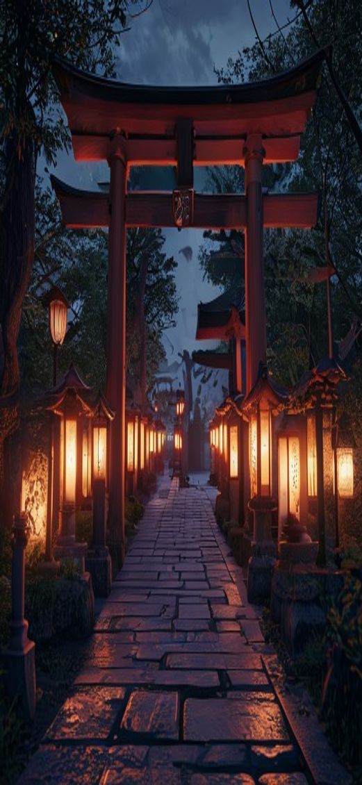 Splendid Japanese Temple Gate Torii Photorealistic Wallpaper
