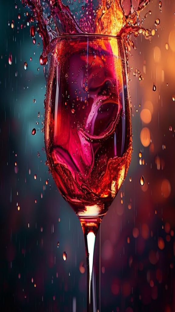 Dusky Wine Glass Swirl Burgundy Photorealistic Wallpaper